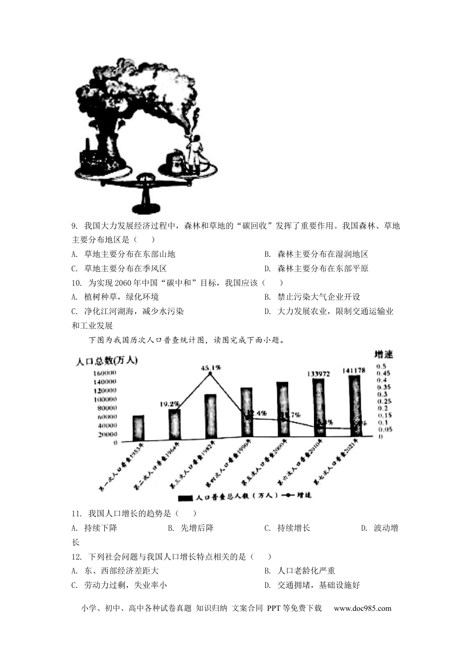 【中考历年真题】精品解析：2022年湖南省邵阳市中考地理真题（原卷版） (1).docx