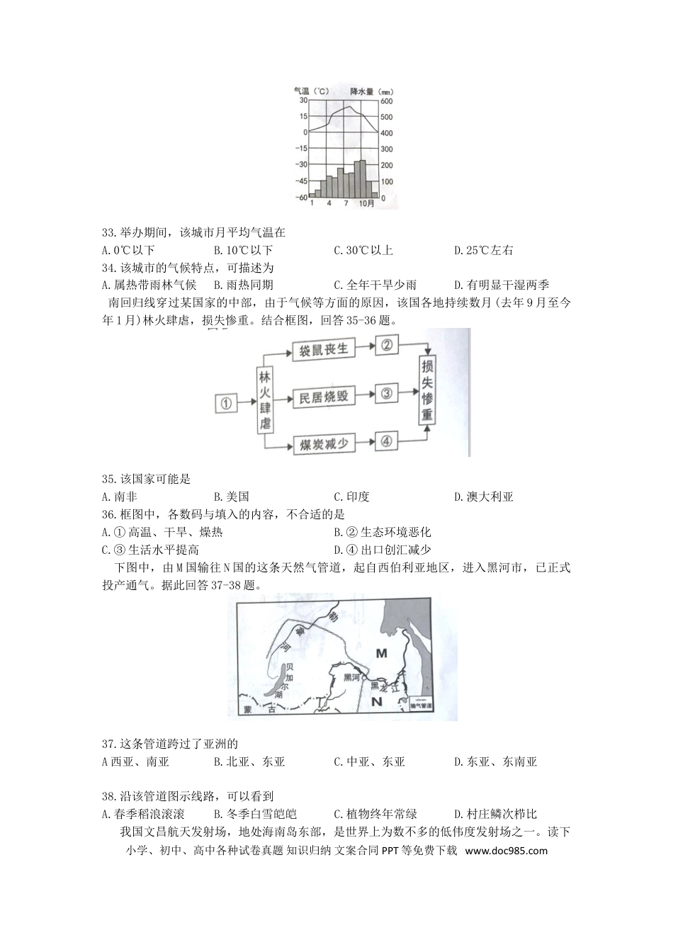 【中考历年真题】2020年湖南岳阳中考地理试题（原卷版）.doc