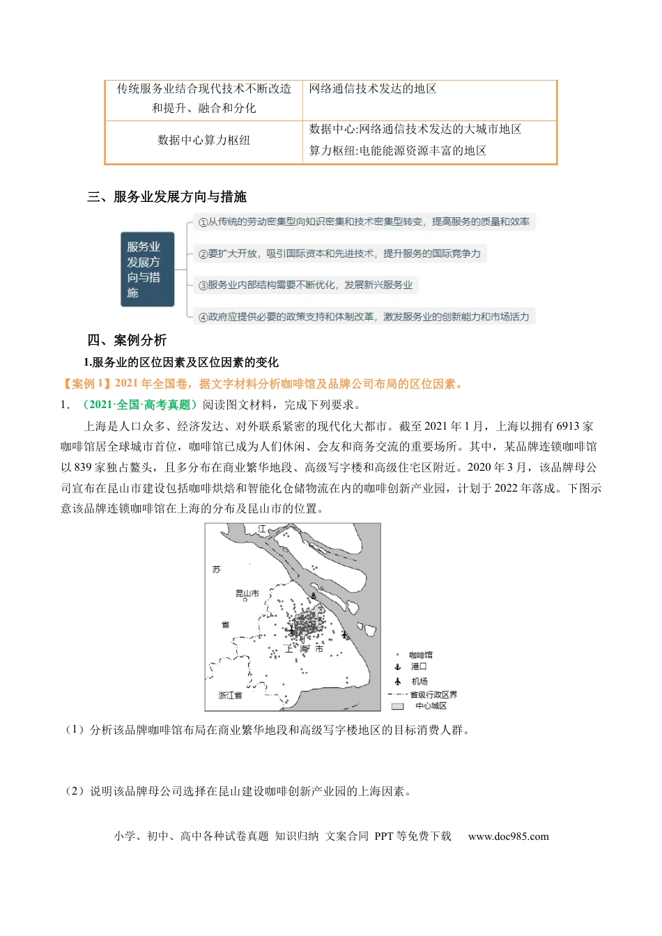 高中地理 专题25 服务业区位因素及发展措施的描述方法与技巧（原卷版）.docx