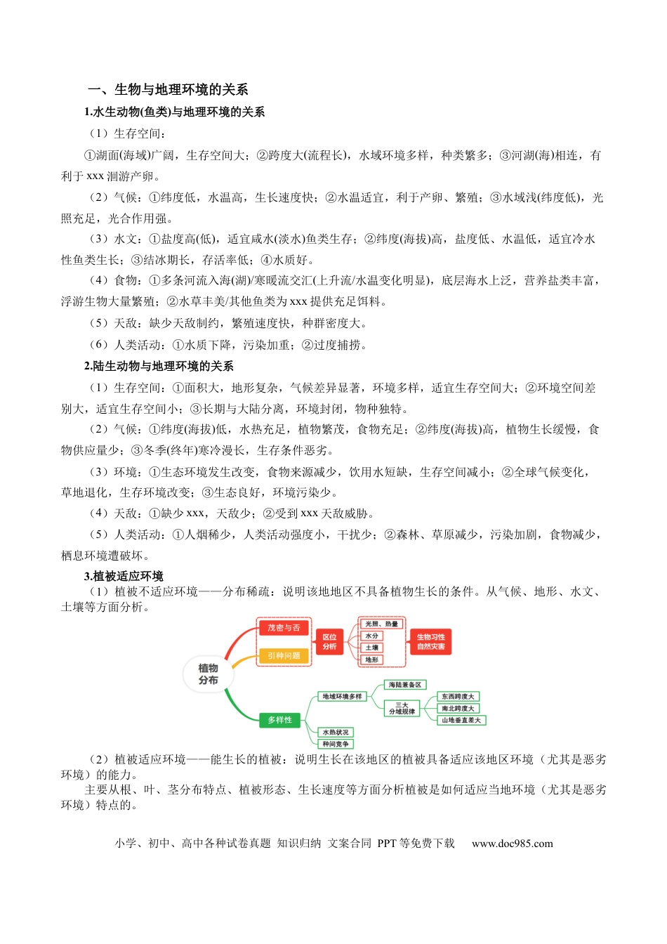 高中地理 专题19 生物与地理环境相互关系的分析描述（解析版）.docx