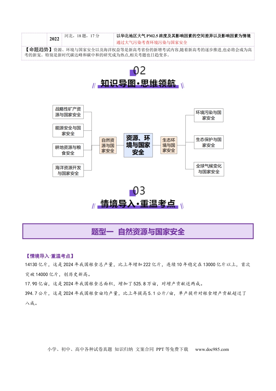 高中地理 专题11  资源、环境与国家安全（解析版）.docx