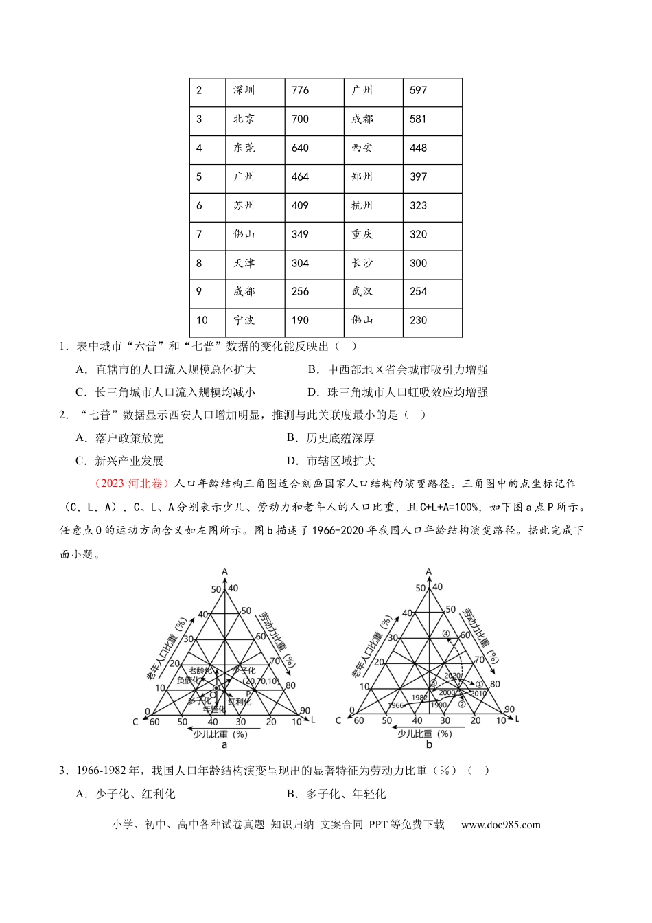 高中地理 微专题  人口新问题（原卷版）.docx