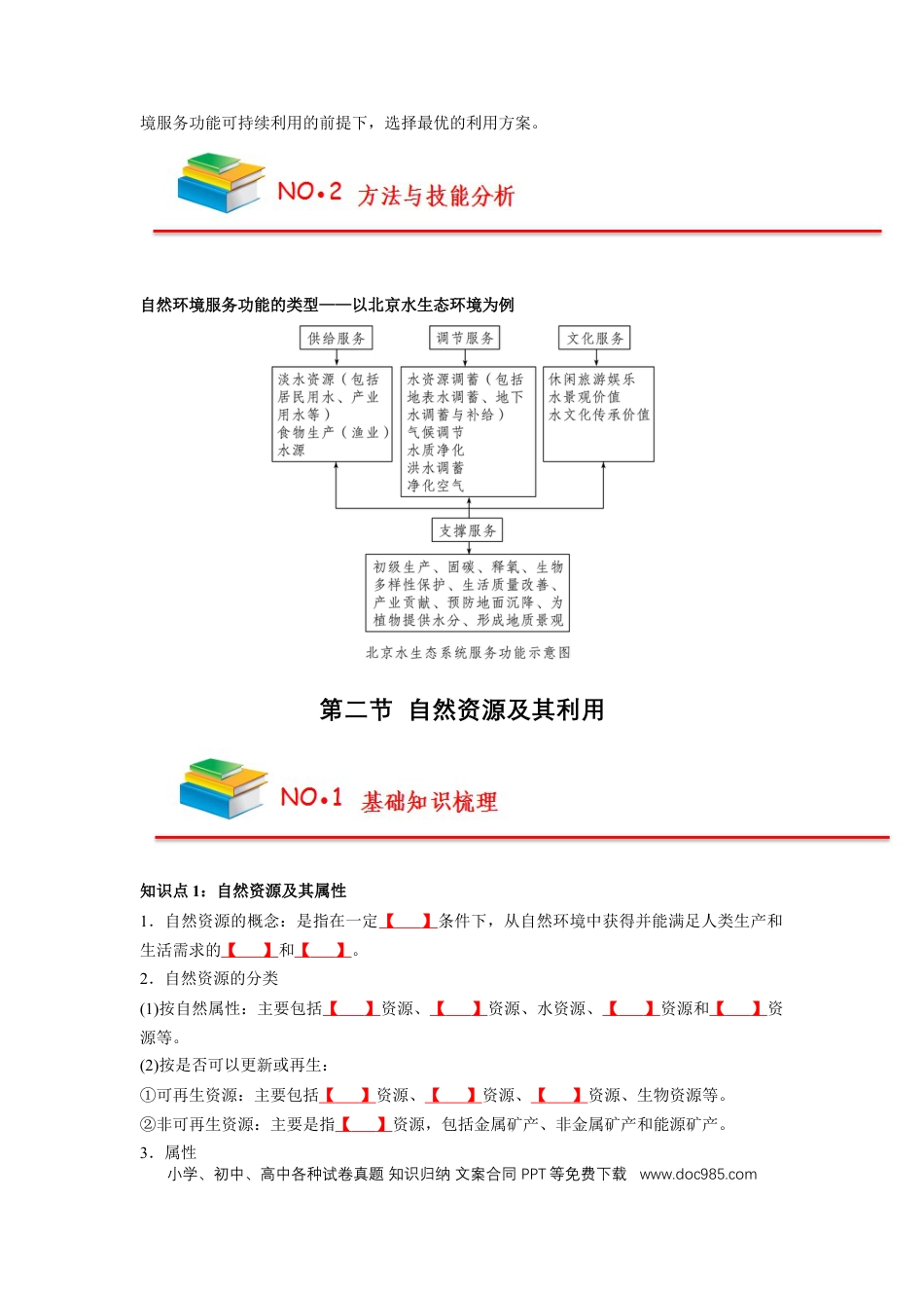 高中地理 高中地理知识总结【人教版选择性必修3】（填空版）36页.doc