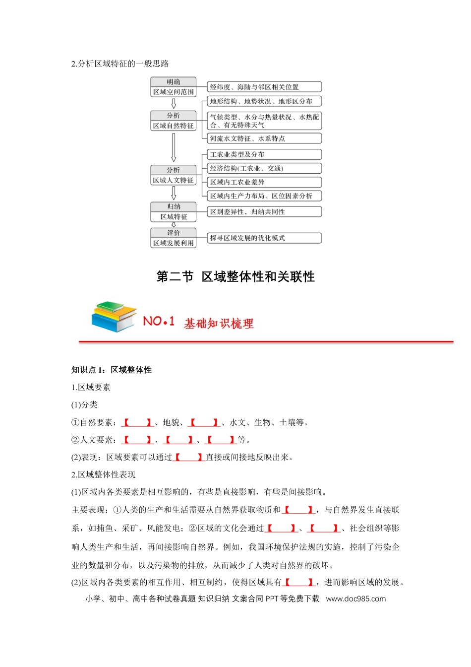 高中地理 高中地理知识总结【人教版选择性必修2】（填空版）58页.doc