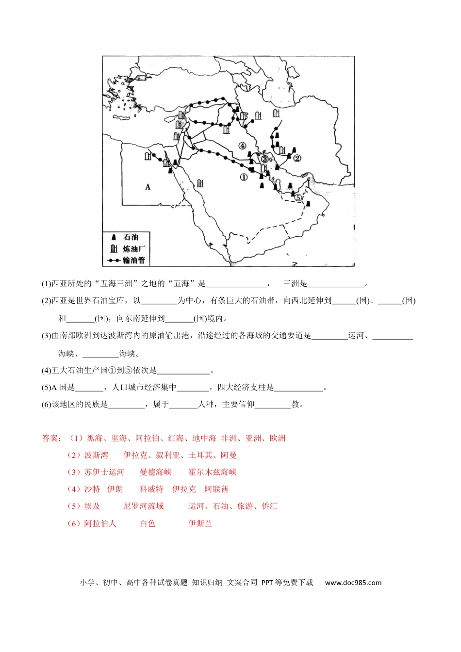 高中地理 识图训练09 中东——埃及（原卷版）.docx
