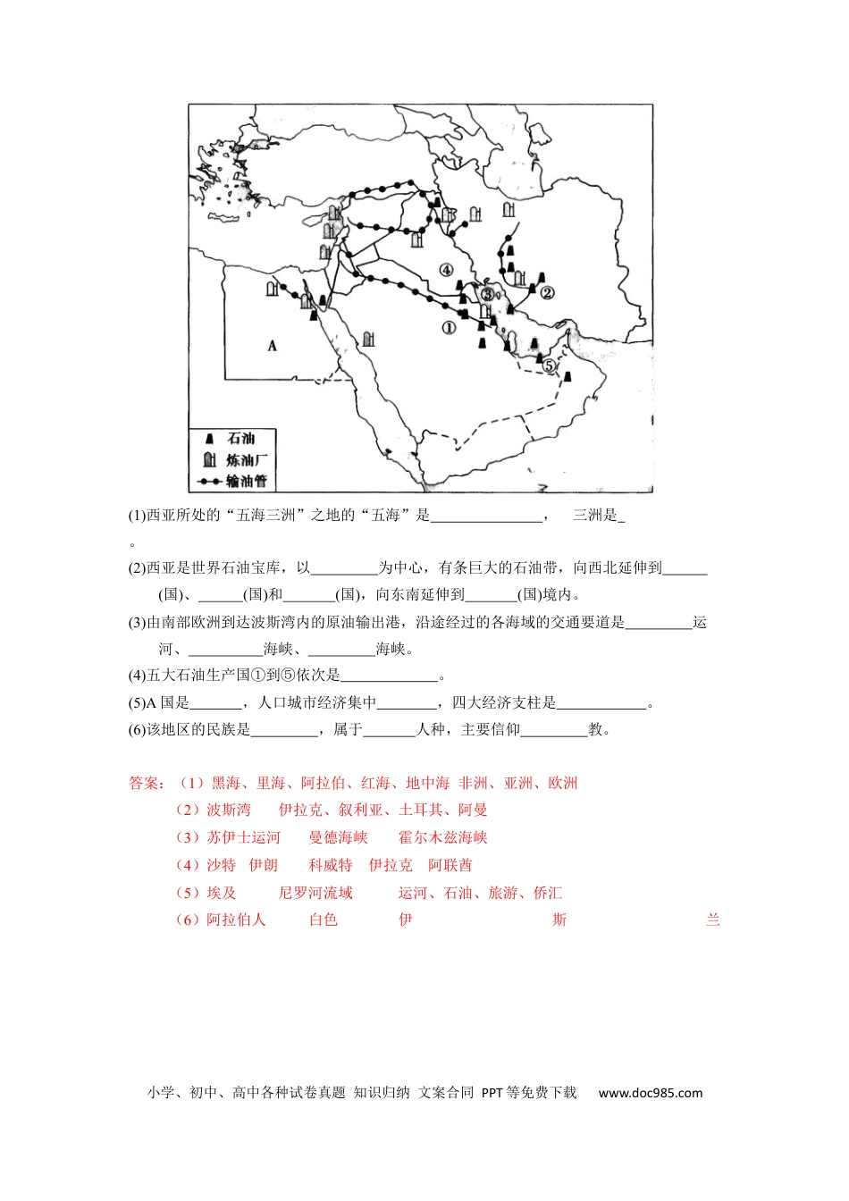 高中地理 识图训练09 中东——埃及（解析版）.docx