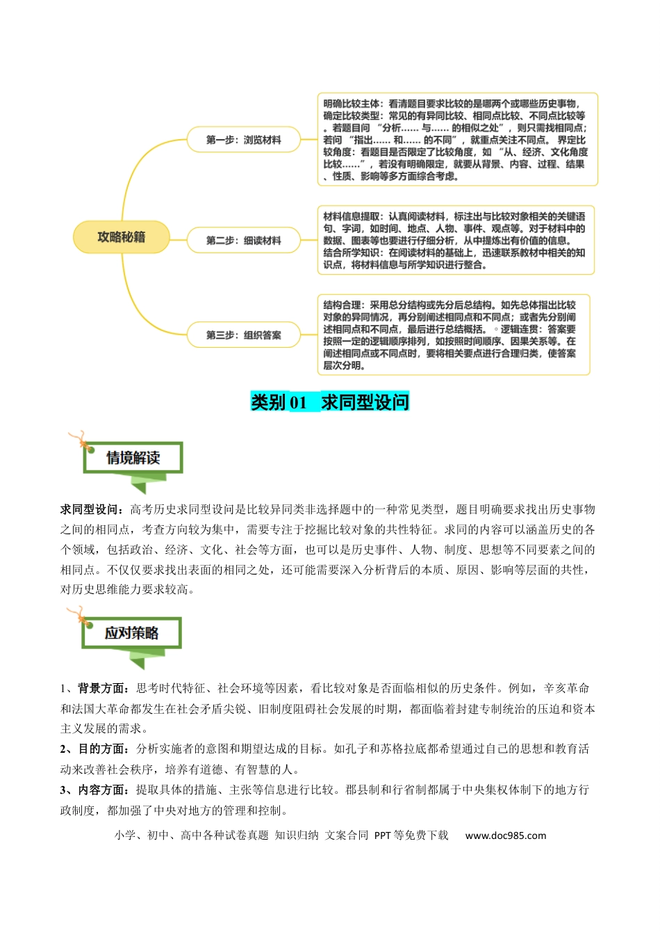 高中历史 专题16 比较异同类非选择题（解析版）.docx