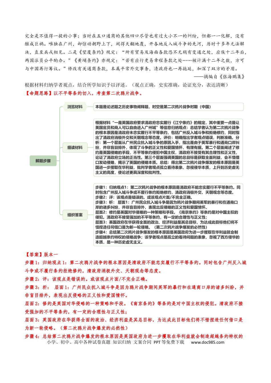 高中历史 专题17 观点评析类非选择题（解析版）.docx