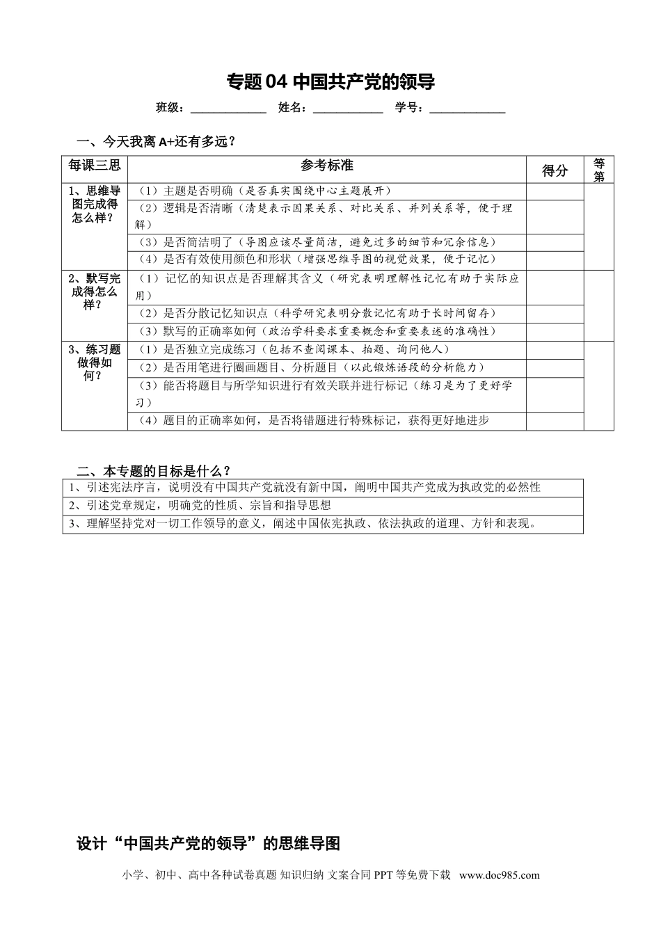 高中政治知识架构04 中国共产党的领导.doc