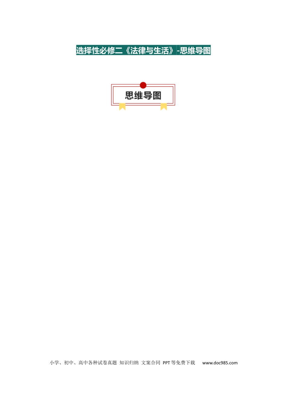 高中政治知识清单：选择性必修二《法律与生活》【思维导图】.docx