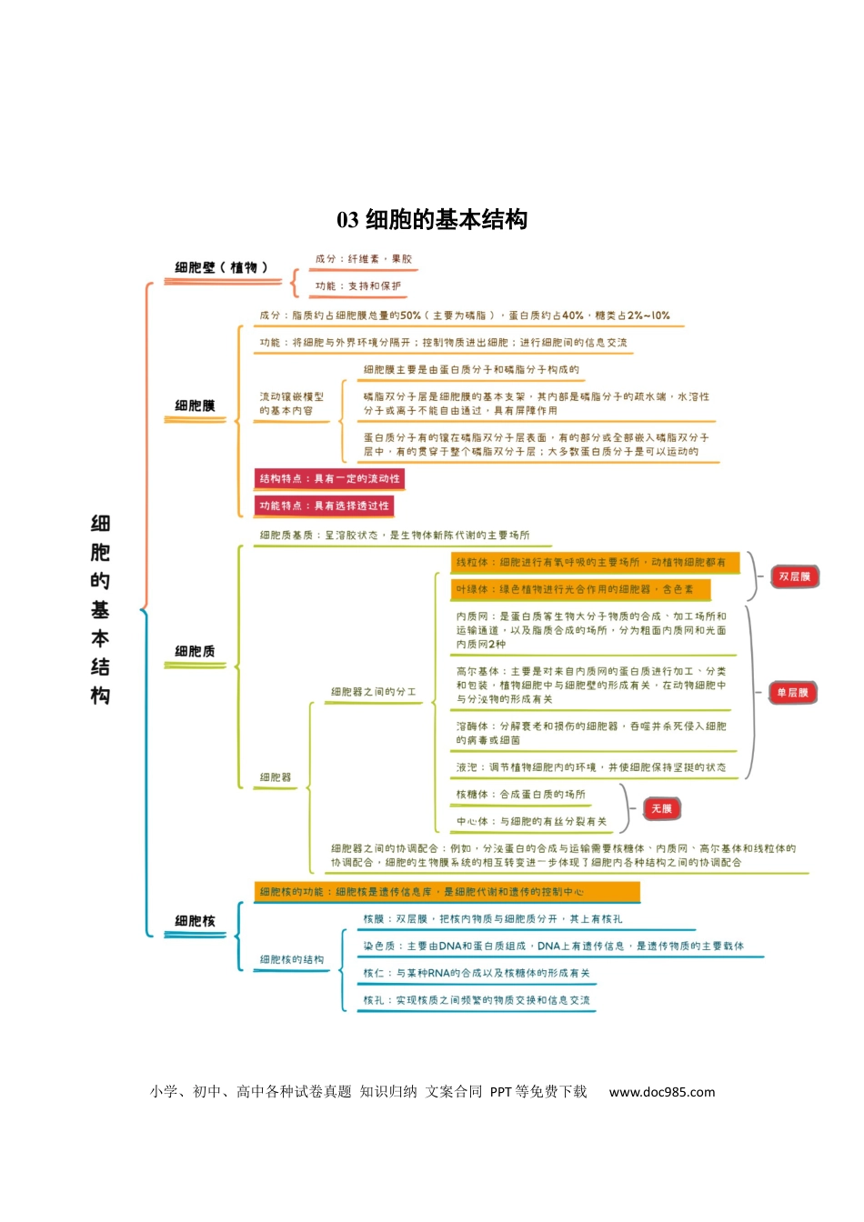 高中生物 知识导图速记38个.docx