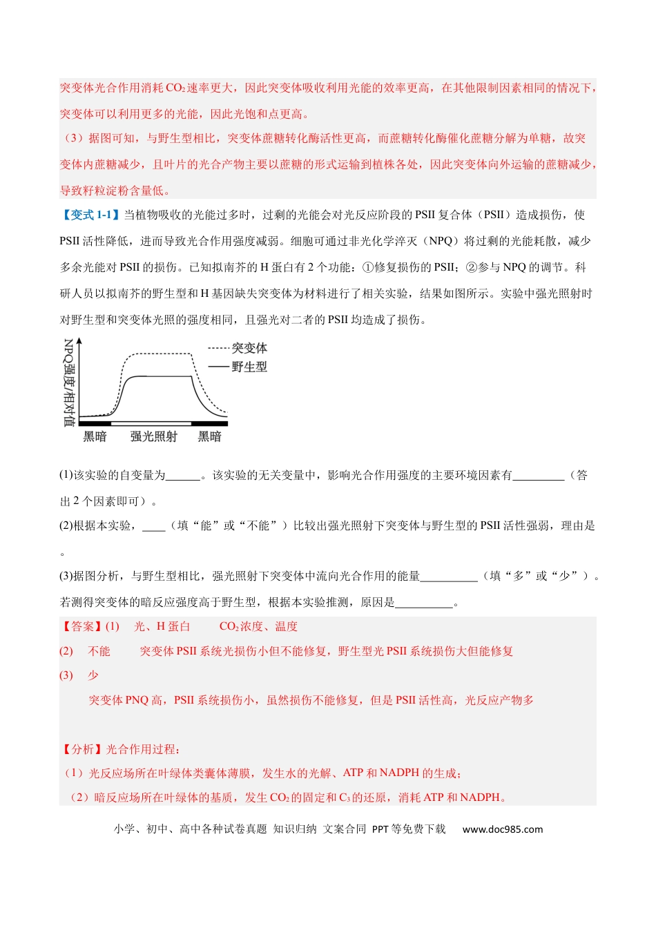高中生物考点题型突破——专题20 非选择专题（5大题型）（解析版）.docx