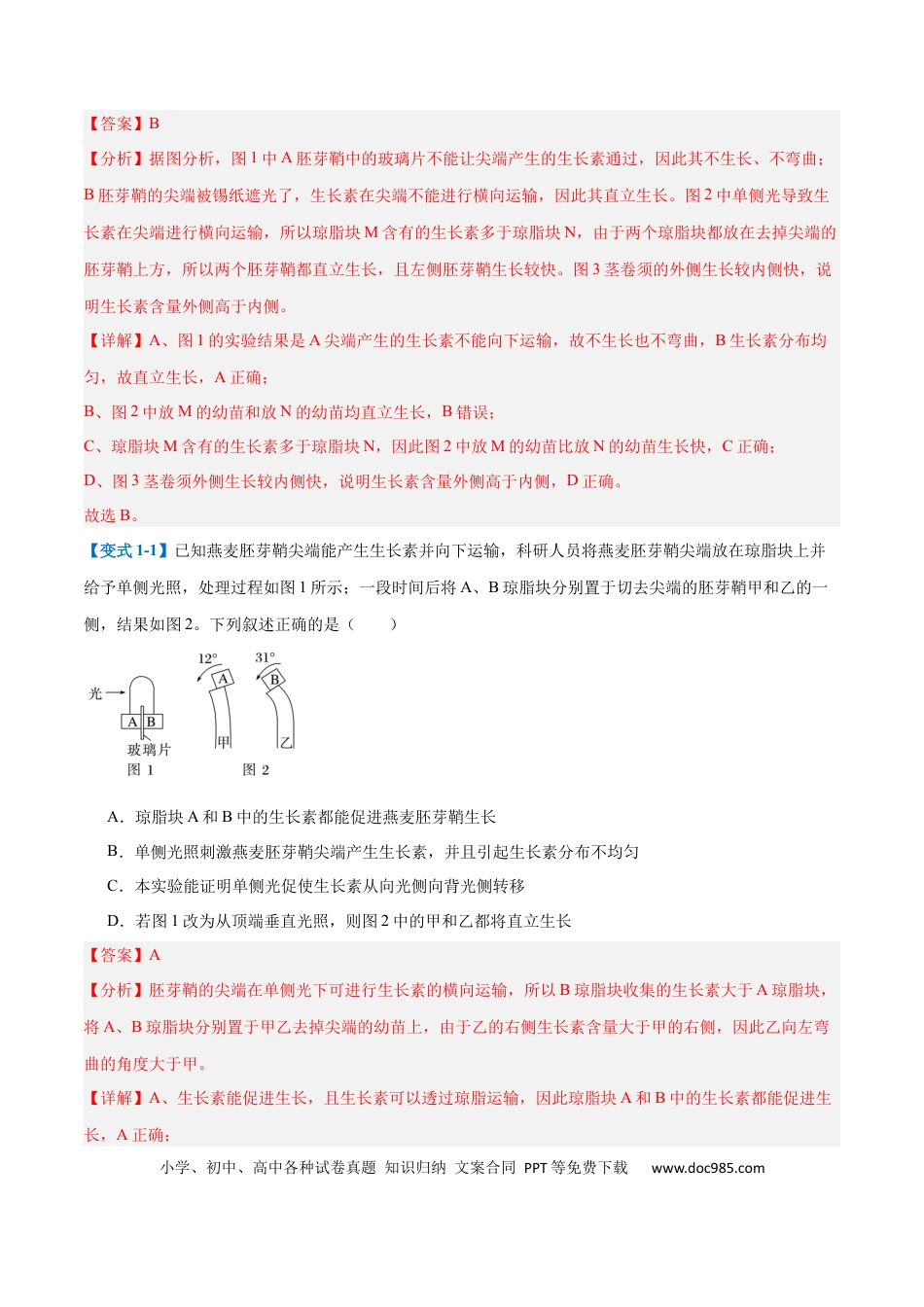 高中生物考点题型突破——专题15 植物生长调节（6大题型）（解析版）.docx