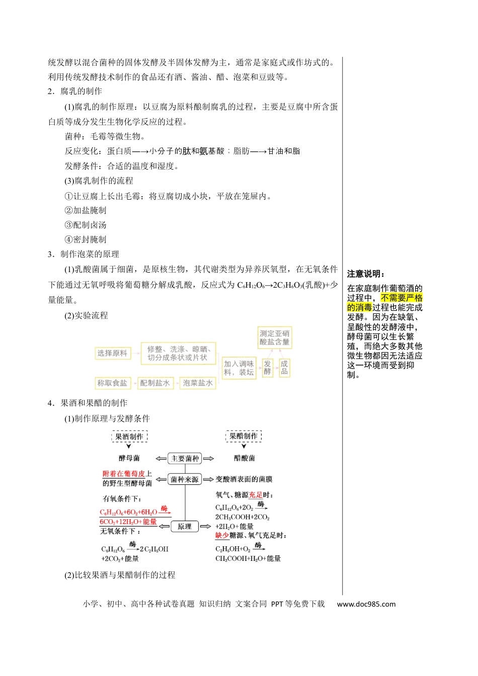 高中生物 知识清单32 传统发酵技术和发酵工程应用（2大考点+6个易错点）.docx