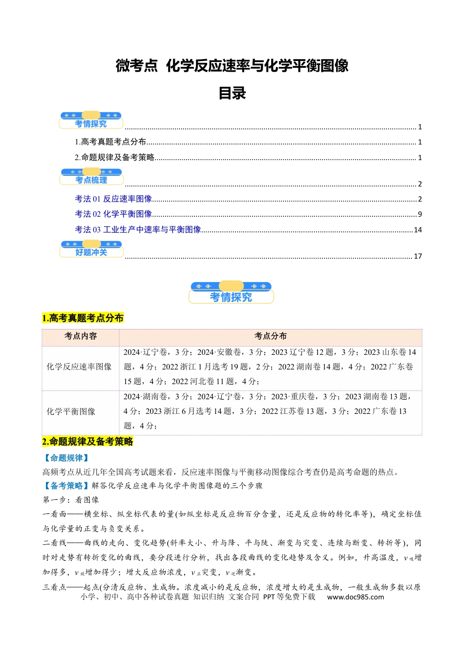 高中化学核心考点精讲精练42  化学反应速率与化学平衡图像-（解析版）.docx