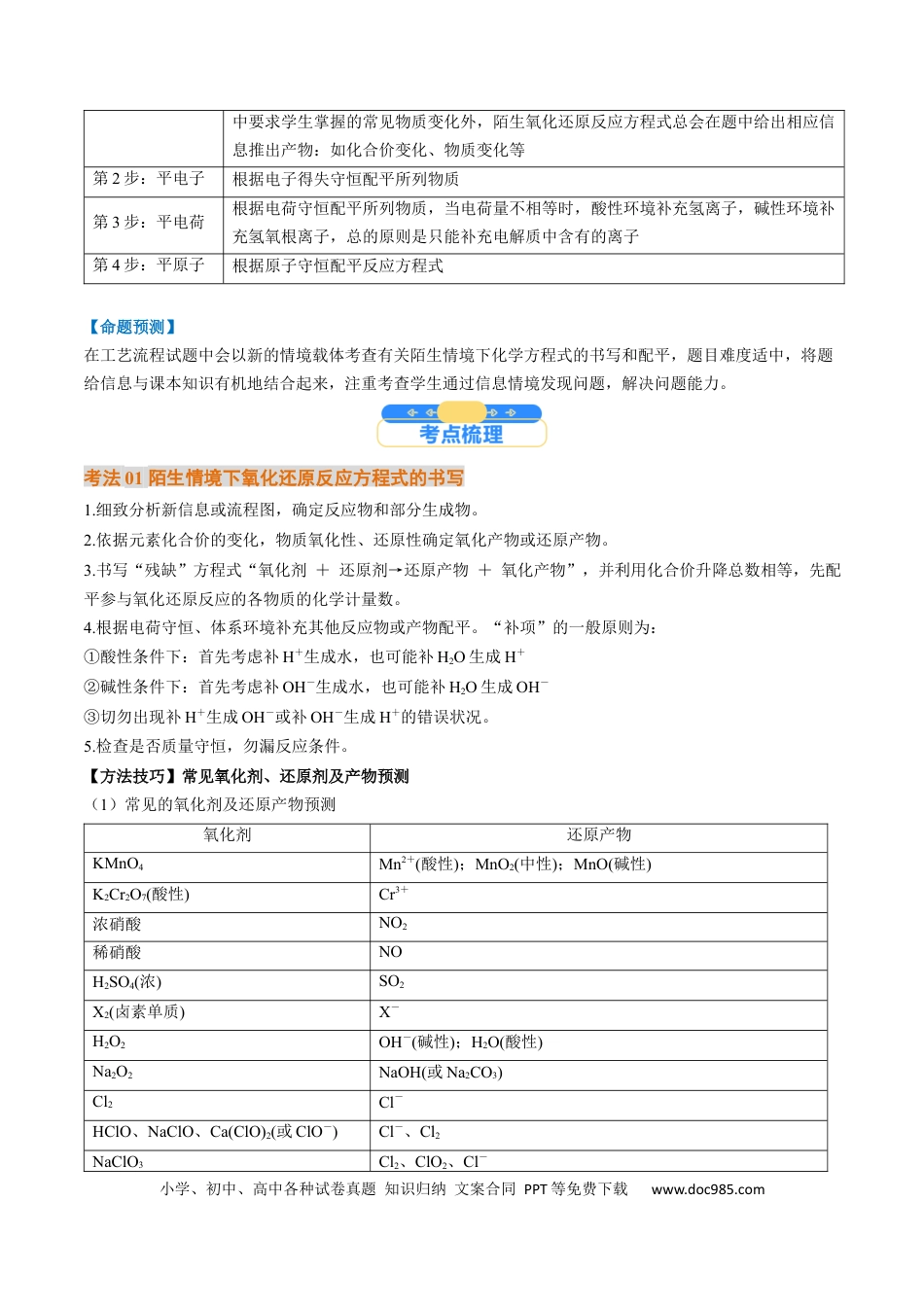 高中化学核心考点精讲精练40   陌生情境下方程式的书写-（原卷版）.docx