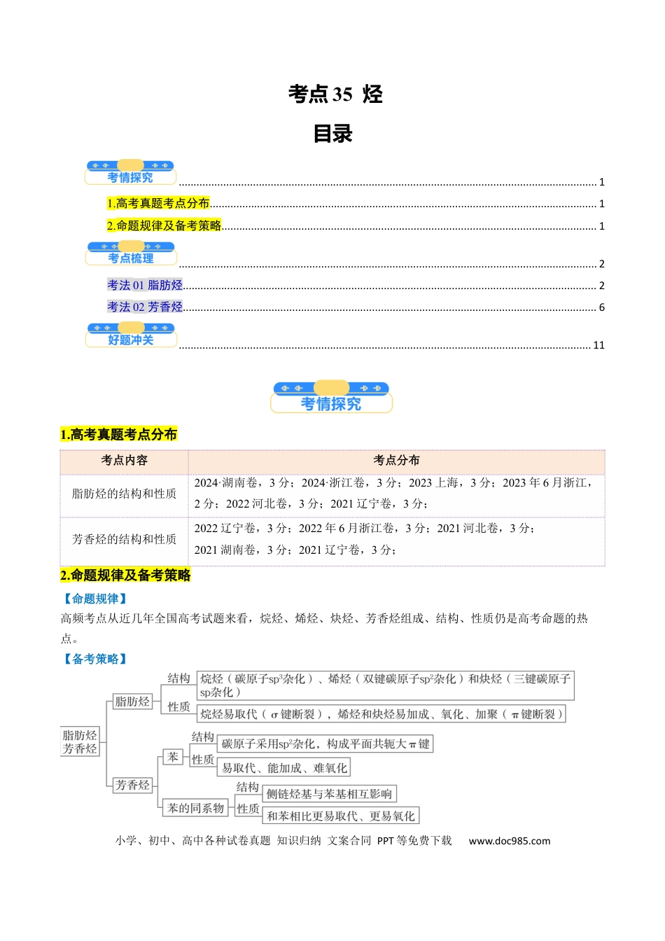 高中化学核心考点精讲精练35 烃-（解析版）.docx