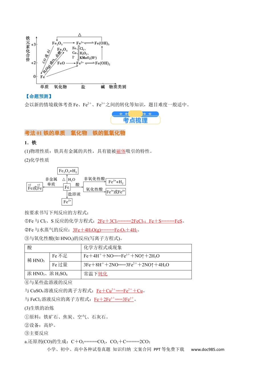 高中化学核心考点精讲精练10  铁及其重要化合物-（解析版）.docx