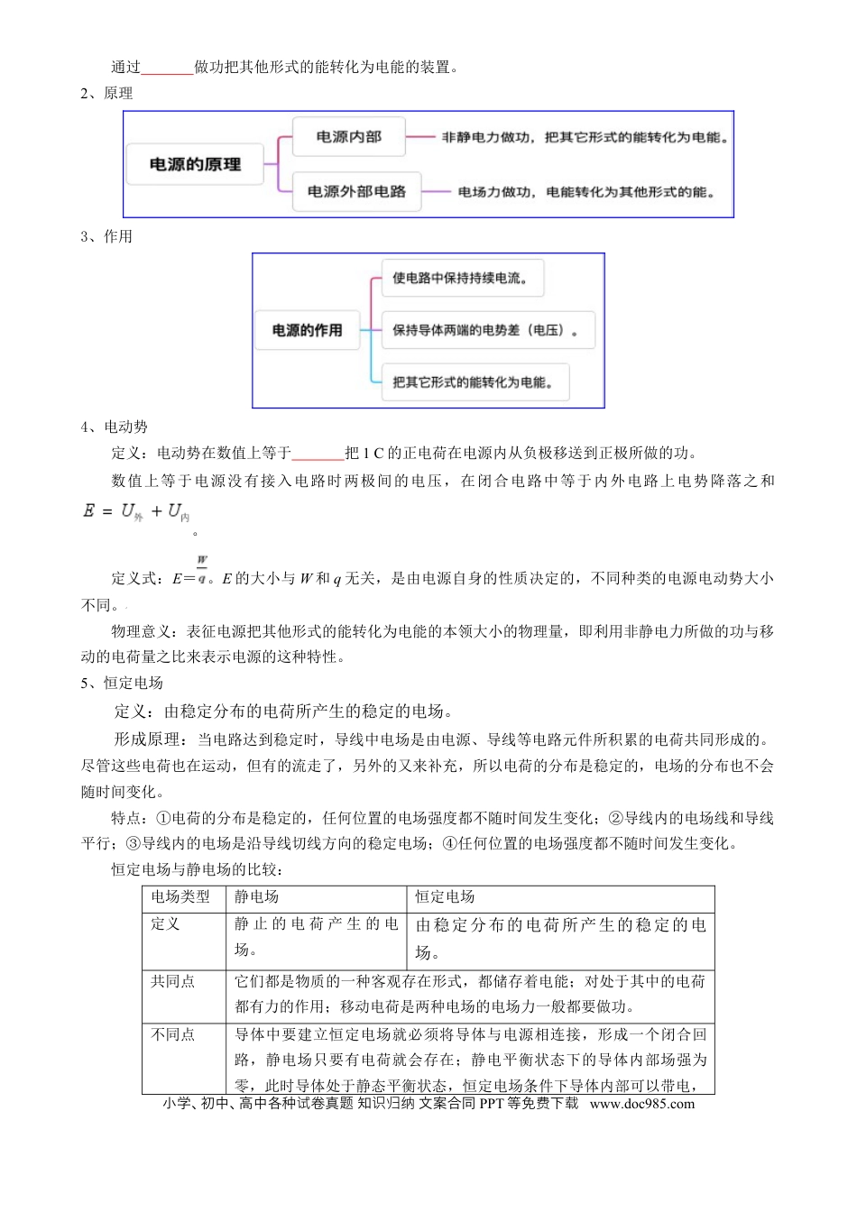 高中物理各专题核心考点梳理11  恒定电流（原卷版）.docx