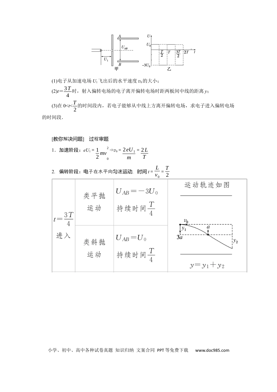 高中物理专题强化八带电粒子在电场中运动的综合问题.docx