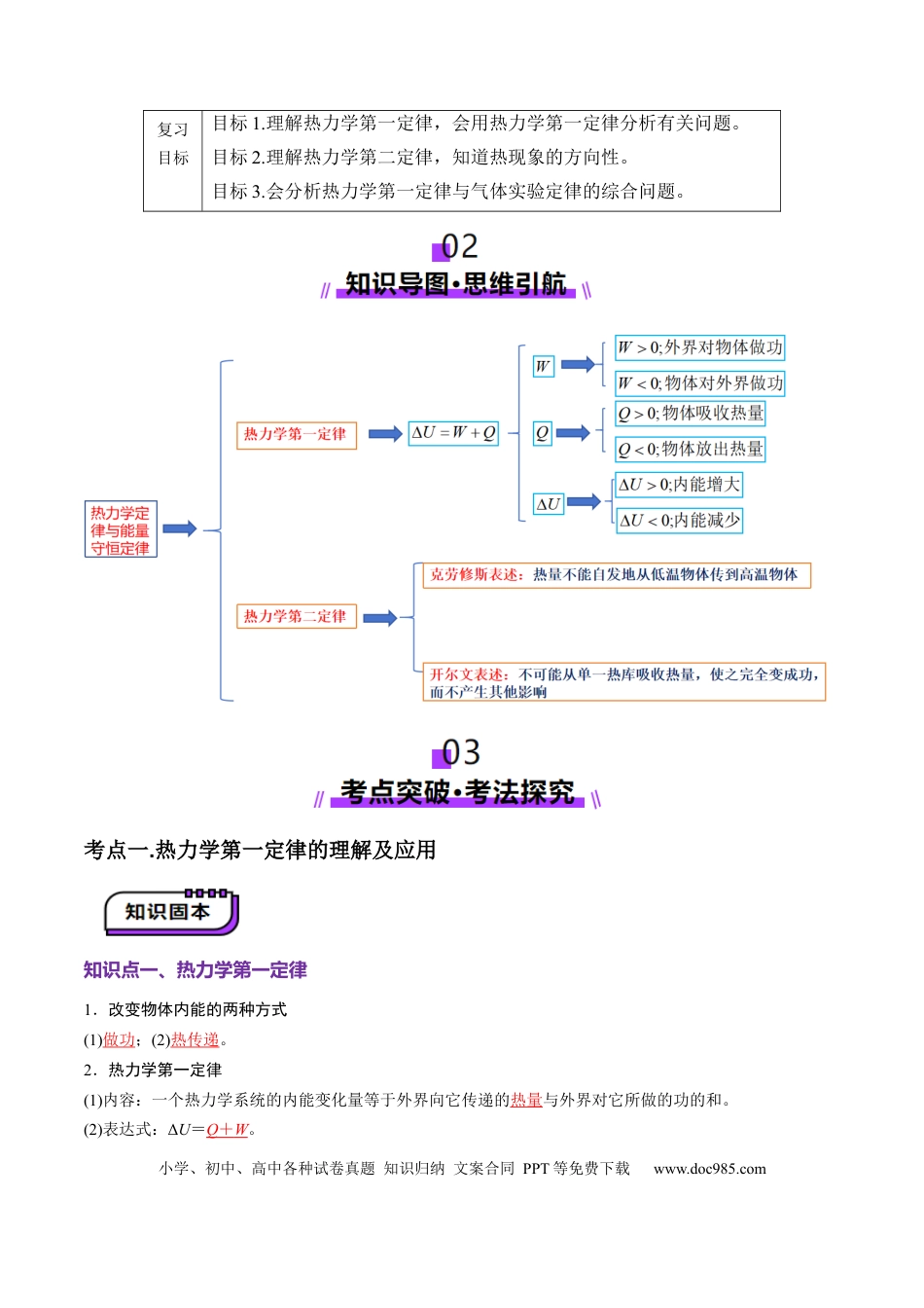 高中物理第65讲   热力学定律与能量守恒定律（讲义）（解析版）.docx
