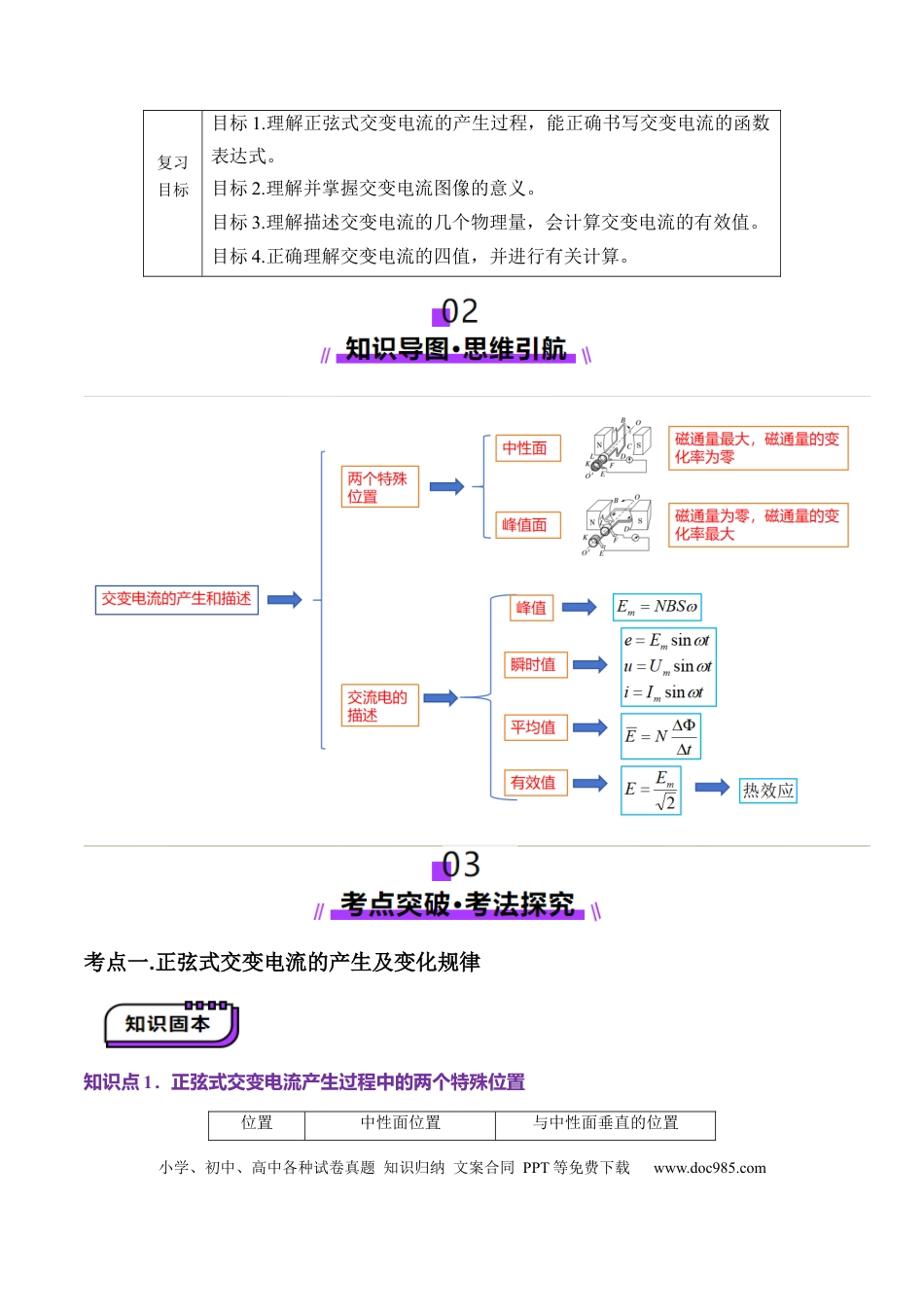 高中物理第58讲   交变电流的产生和描述（讲义）（解析版）.docx