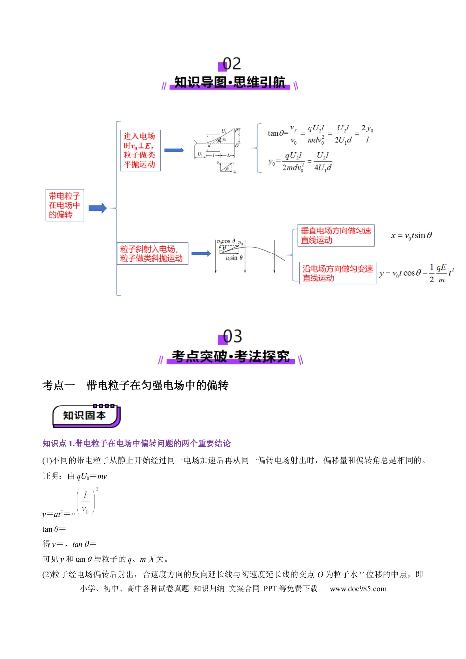 高中物理第37讲   带电粒子在电场中的偏转（讲义）（解析版）.docx