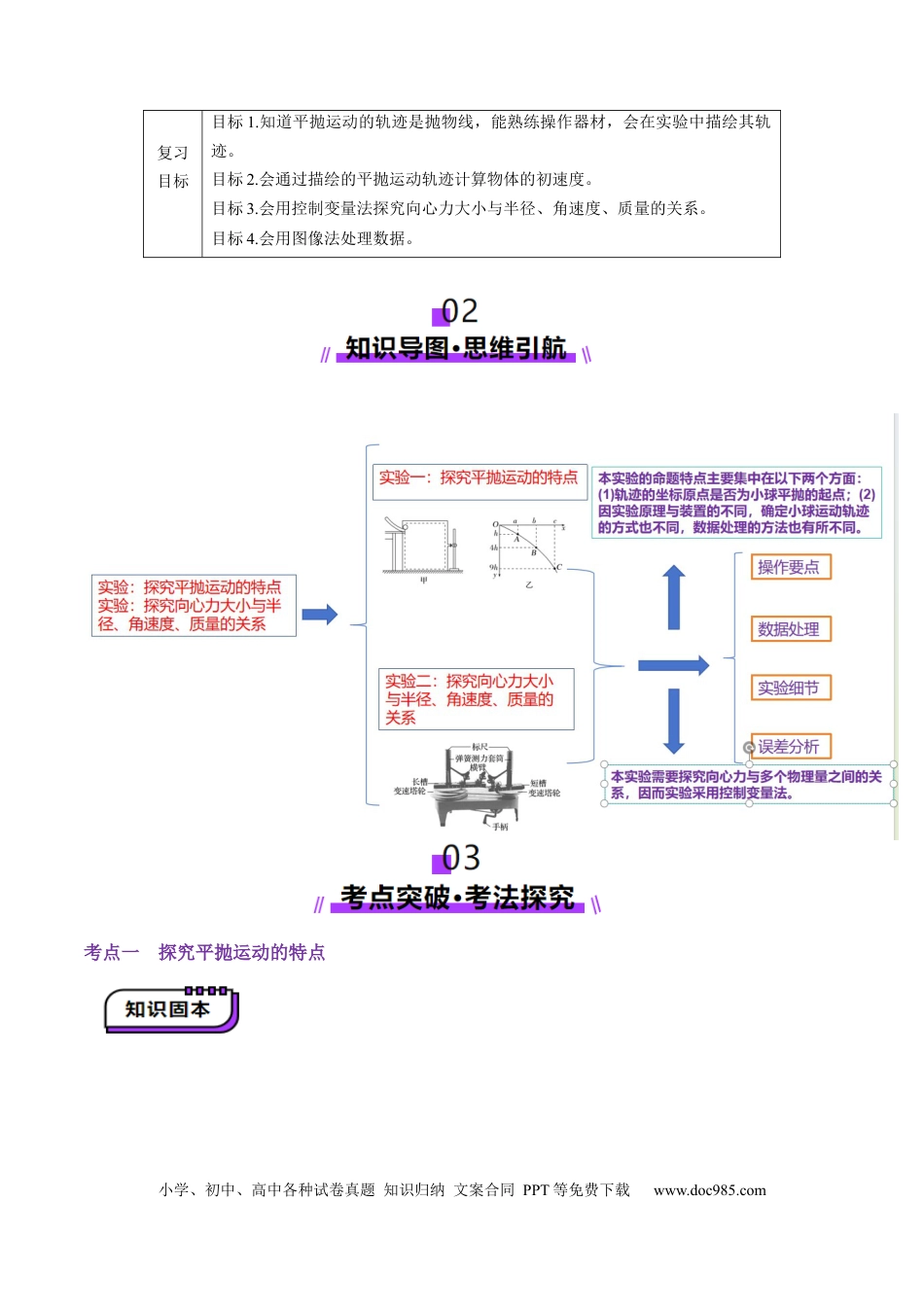 高中物理第16讲 实验探究平抛运动的特点 实验探究向心力大小与半径角速度质量的关系（讲义）（解析版）.docx