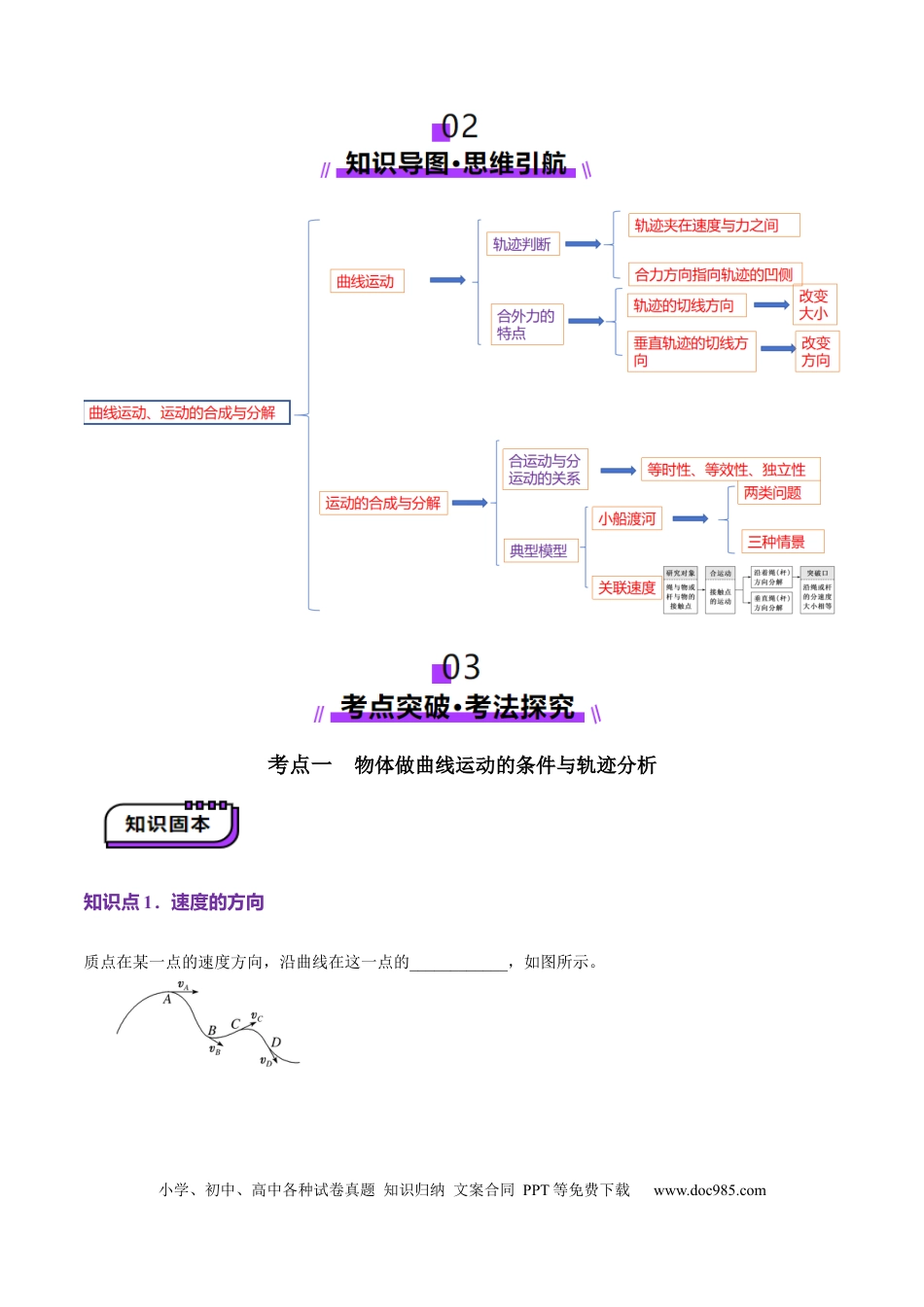 高中物理第13讲  曲线运动、运动的合成与分解（讲义）（原卷版）.docx