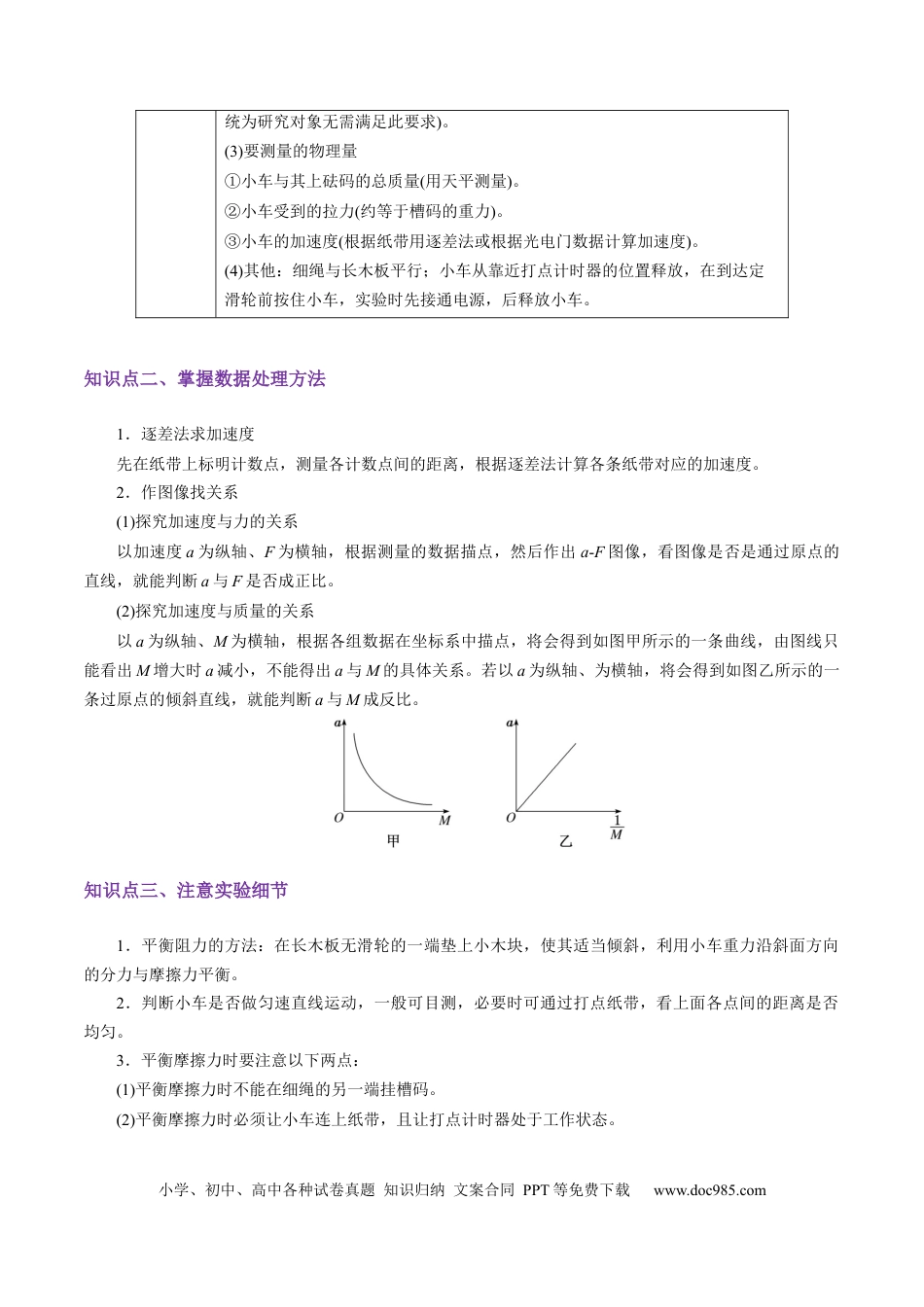 高中物理第12讲  实验：探究加速度与物体受力、物体质量的关系（讲义）（解析版）.docx