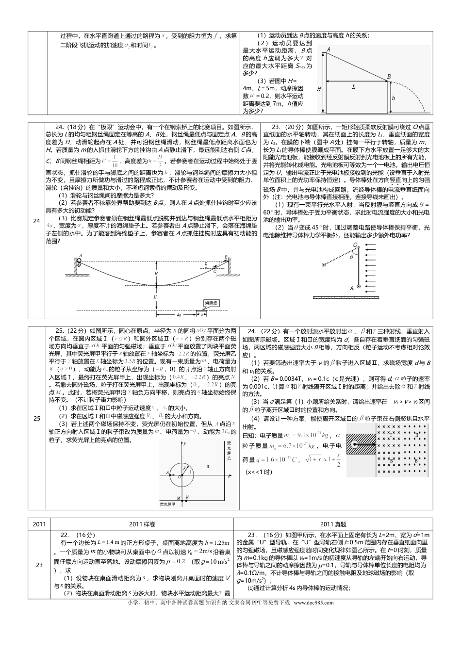 高中物理计算题全分析.doc