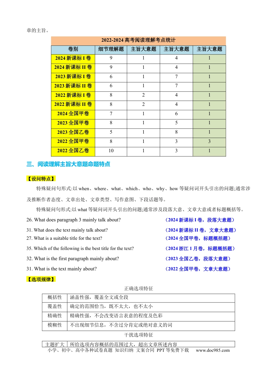 高中英语专题突破41 阅读理解之主旨大意题（讲案）解析版.docx