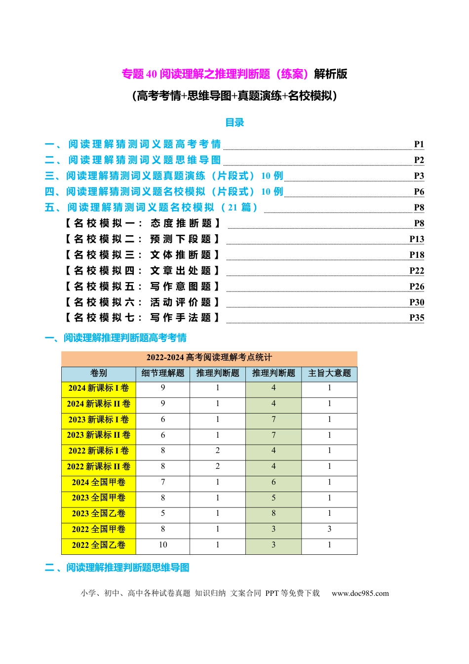 高中英语专题突破40 阅读理解之推理判断题（练案）解析版.docx