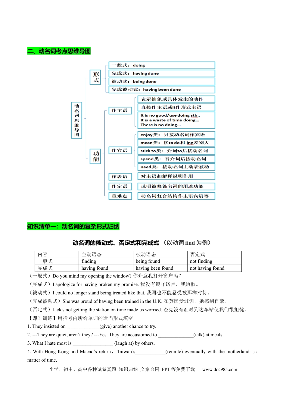 高中英语专题突破02 动名词九大考点归纳解析版.docx