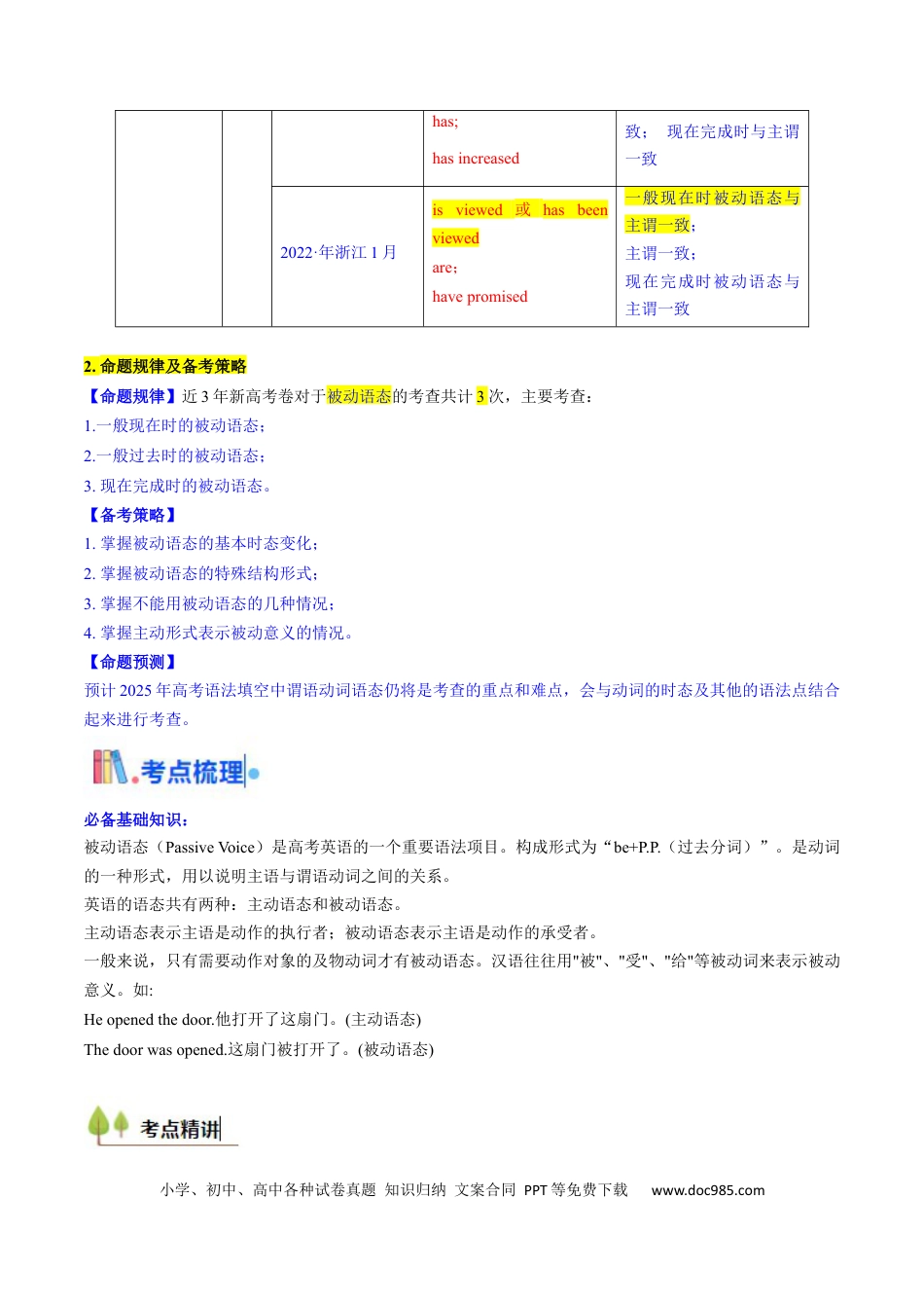 高中英语31个核心考点精讲精练09 被动语态-（解析版）.docx