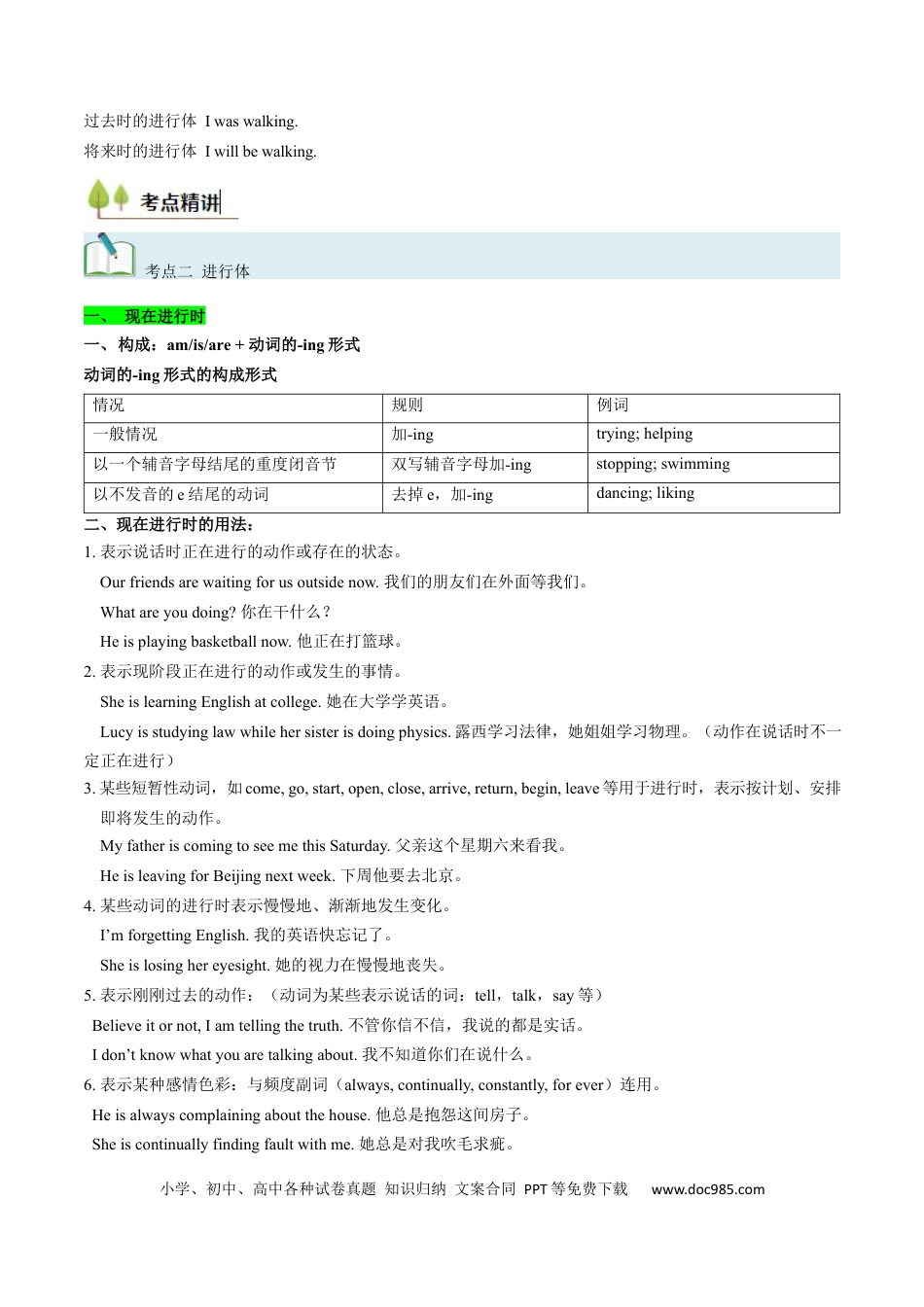 高中英语31个核心考点精讲精练07 谓语动词的时态（进行体）-（解析版） .docx