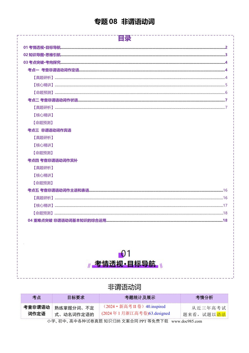 专题08 非谓语动词（原卷版）.docx
