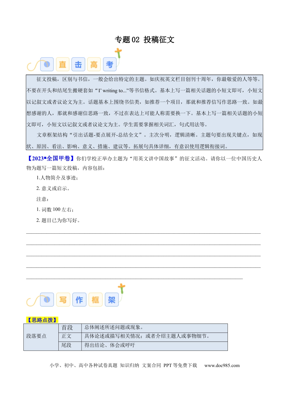 专题02 投稿征文（原卷版）.docx
