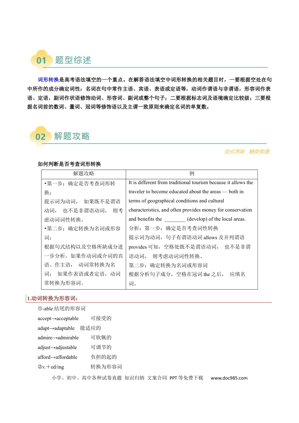 重难语法练06  词形词性转化 （原题版）.docx