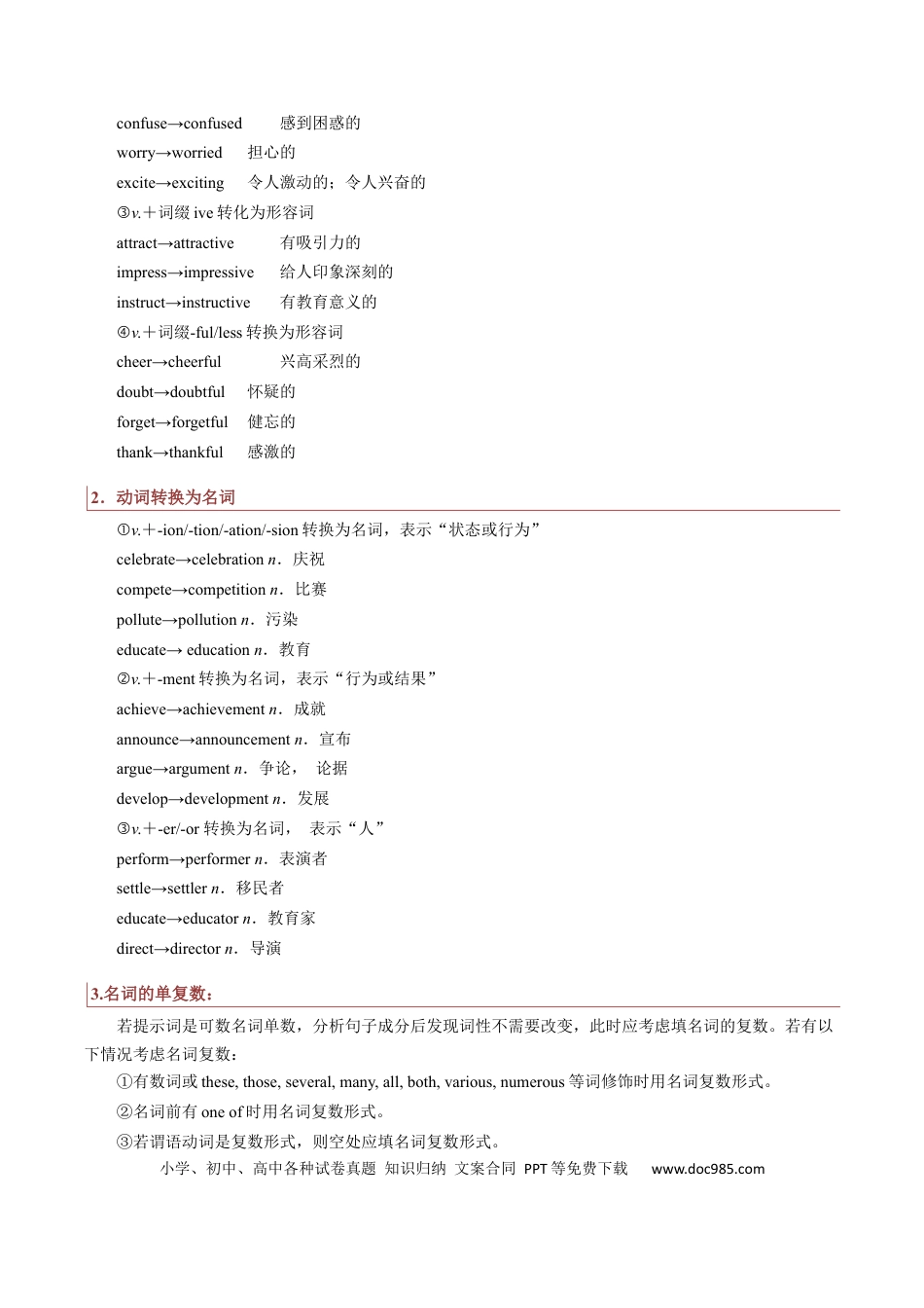 重难语法练06  词形词性转化 （原题版）.docx