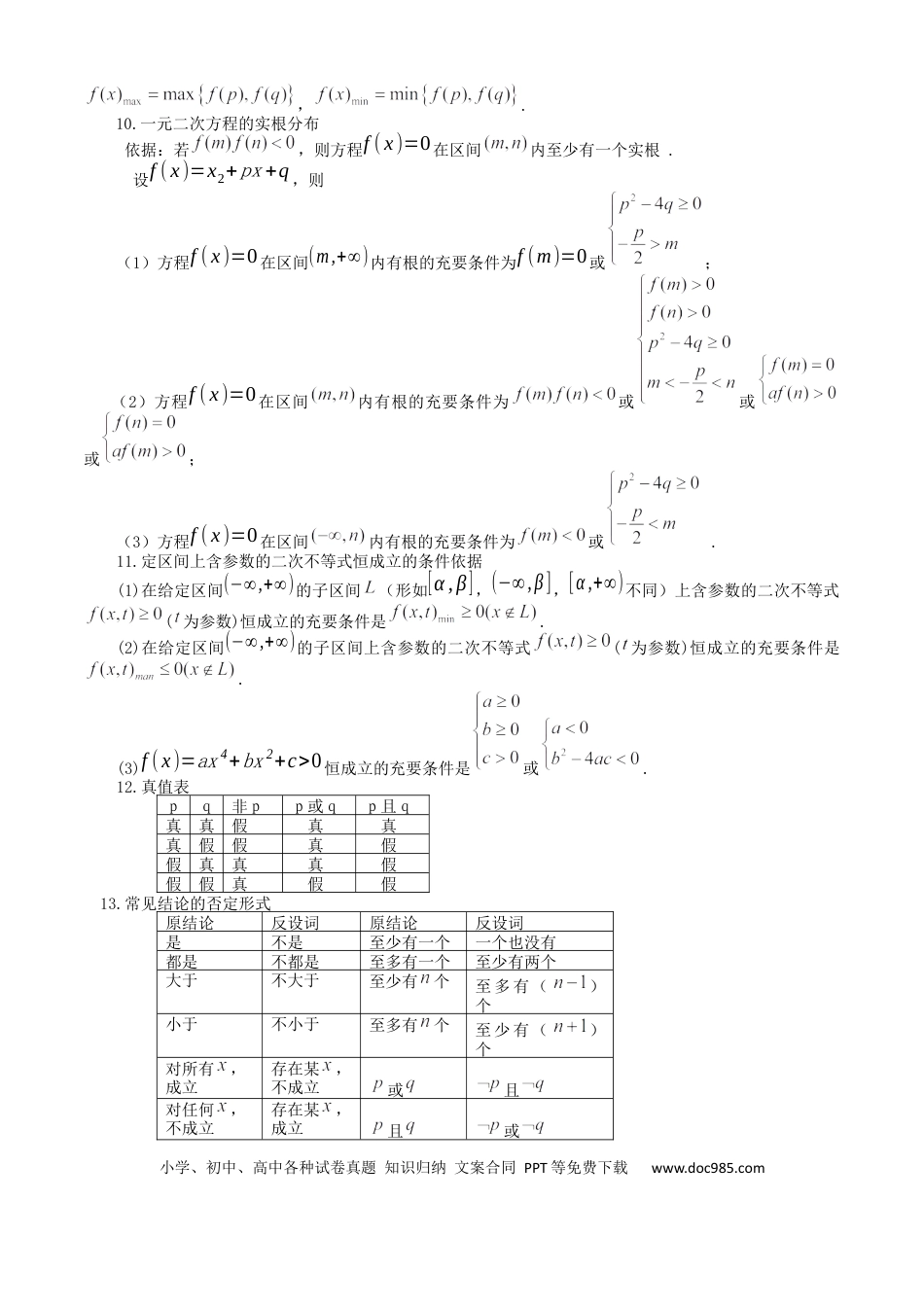 高中数学 高中数学公式大全及常用结论.docx
