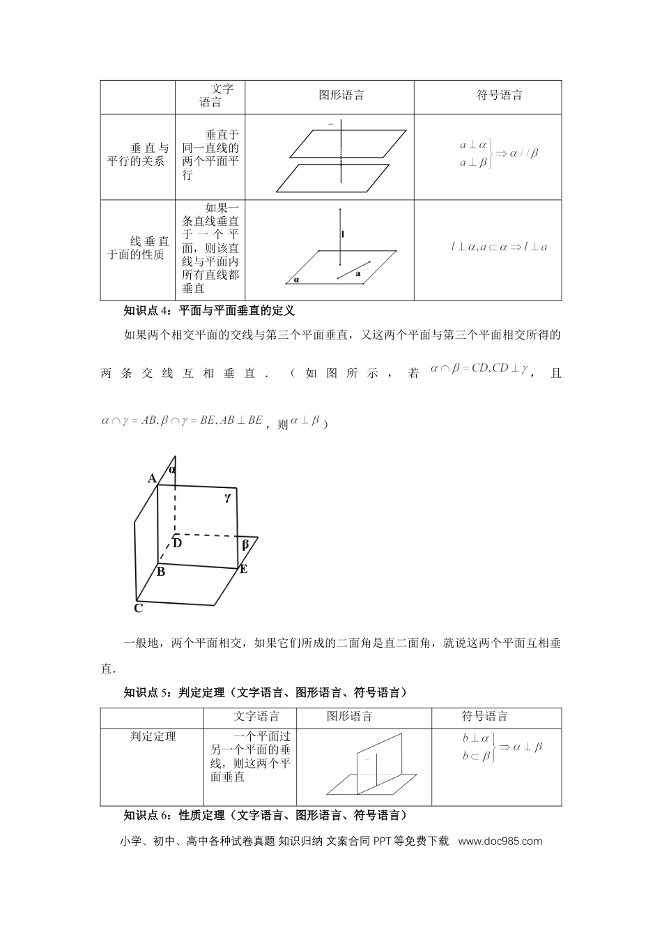 高中数学 第49讲、直线、平面垂直的判定与性质（学生版）.docx
