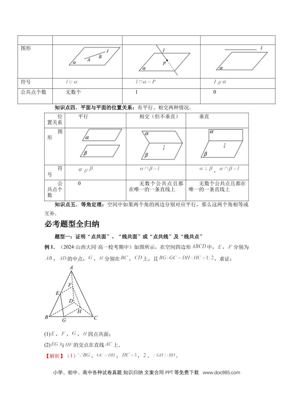高中数学 第47讲、空间点、直线、平面之间的位置关系（教师版）.docx