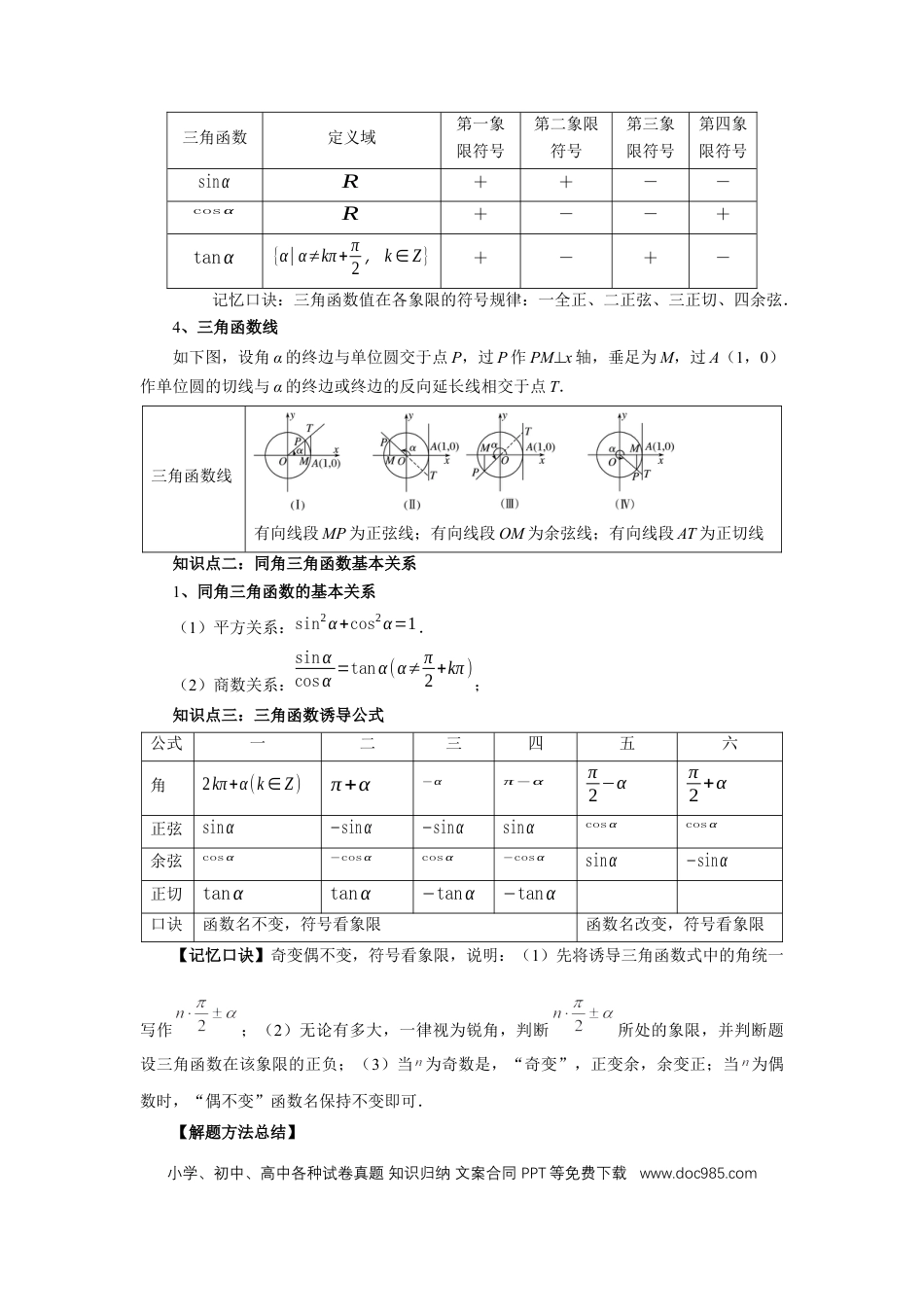 高中数学 第28讲、三角函数概念及诱导公式（教师版）.docx