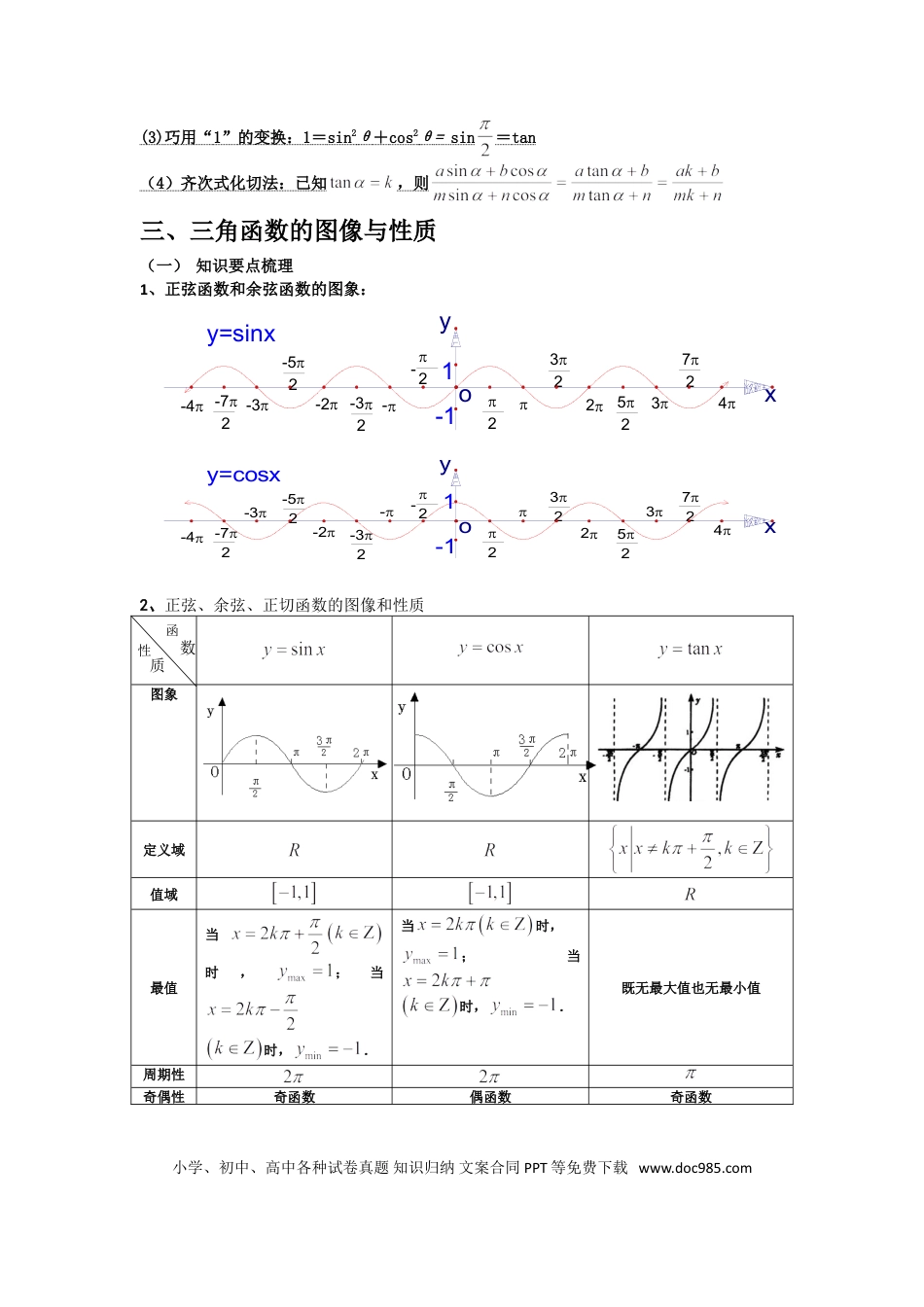 高中数学 高中数学人教版高一数学下学期期末知识点复习[最新].doc