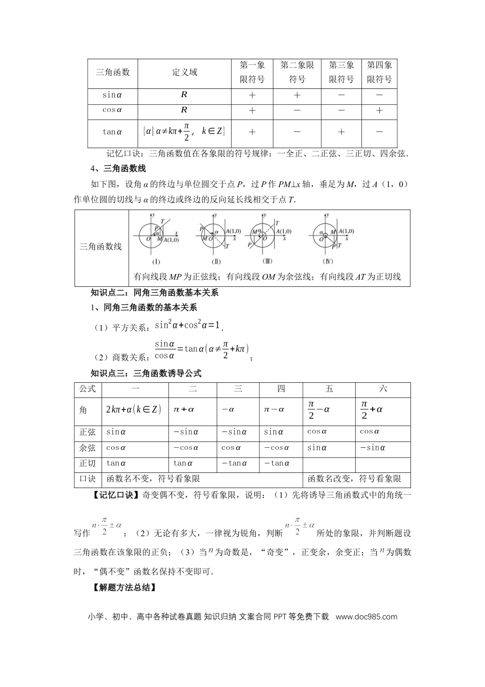 高中数学 第28讲、三角函数概念及诱导公式（学生版） (1).docx