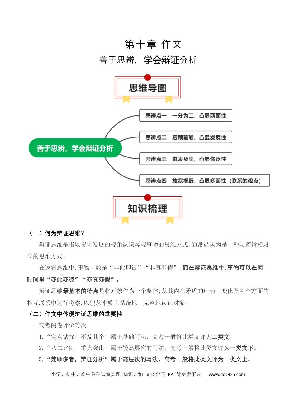 高中英文专题07：议论文：善于思辨，学会辩证分析（原卷版）.docx