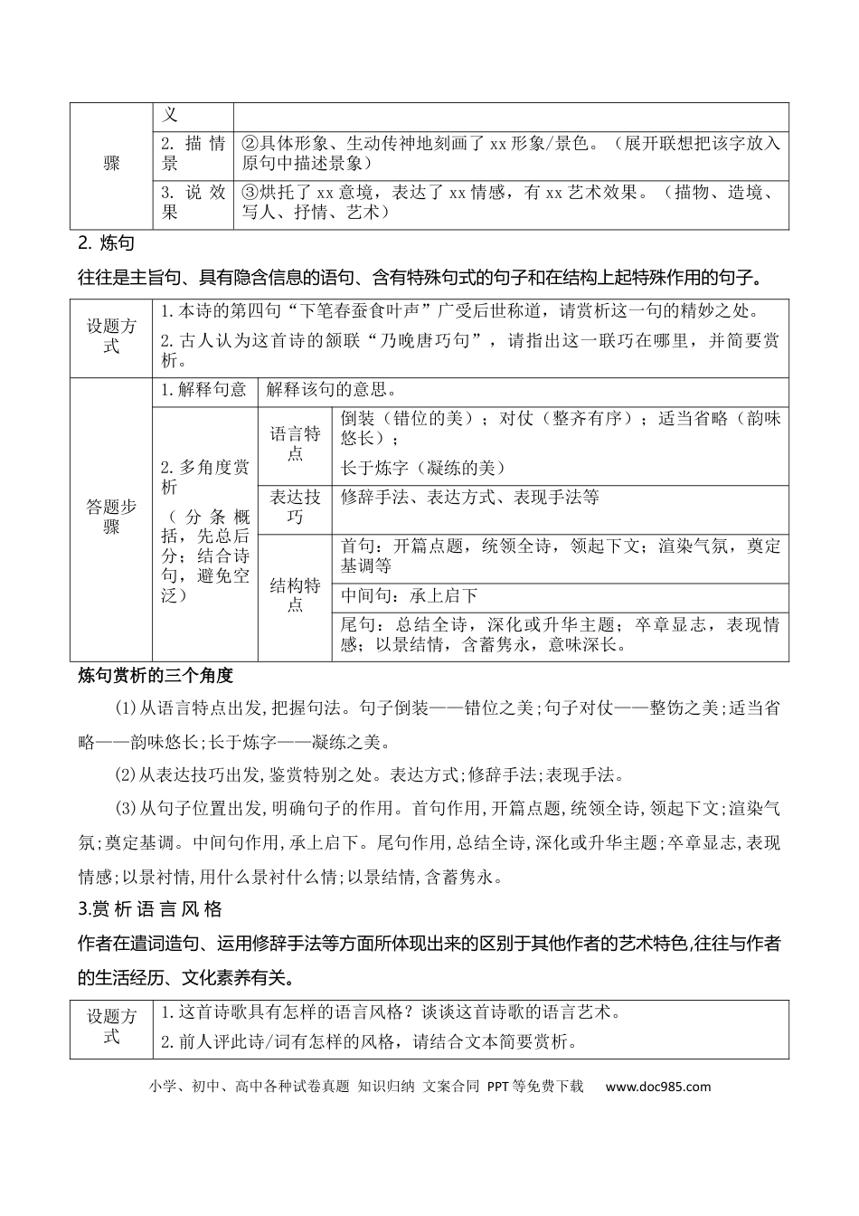 高中英文05古代诗歌鉴赏主观题之语言类题满分攻略.docx