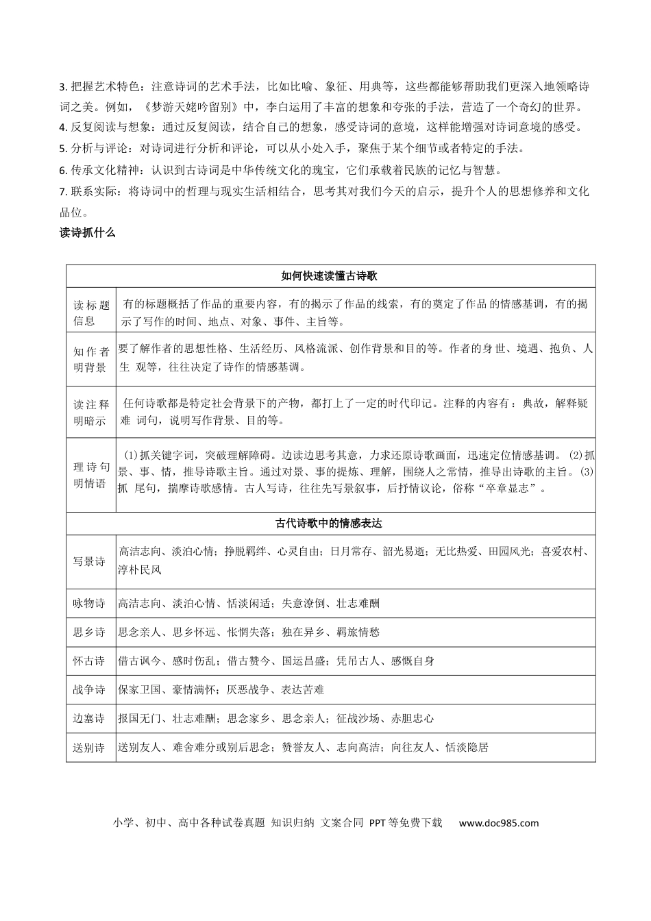 高中英文专题05 古代诗歌阅读与鉴赏题型归类（原卷版）.docx