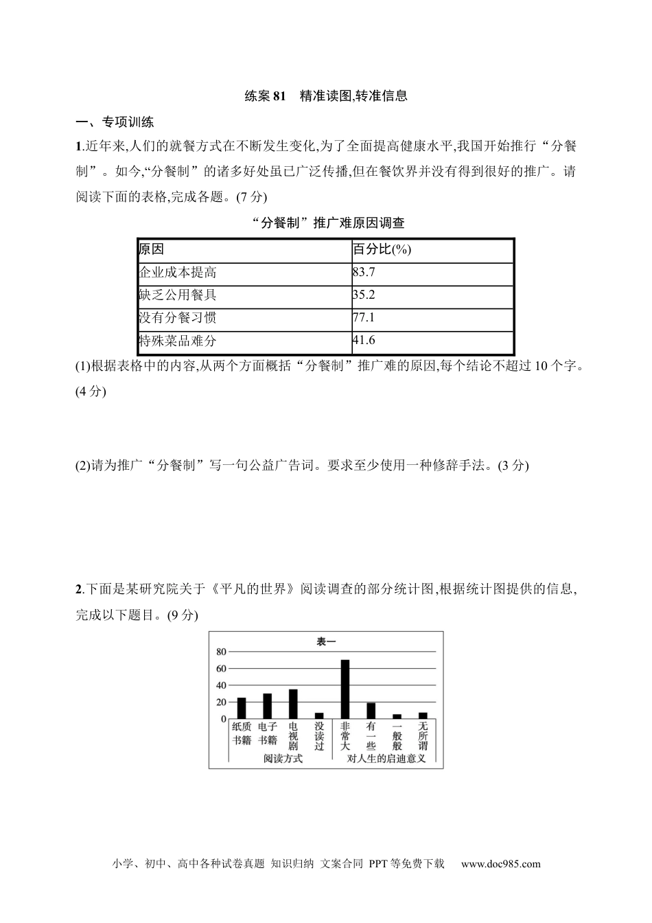 高中英文高中语文考点练习81　精准读图转准信息（含解析）.docx